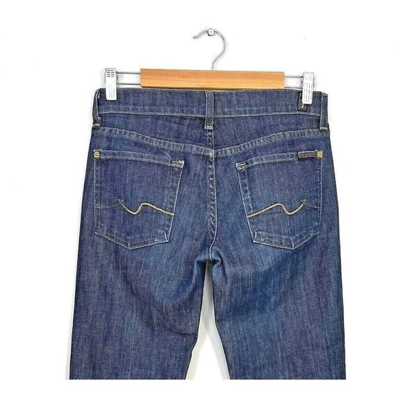 7 For All Mankind Low Rise Bootcut Jeans Womens 27 x 32 Blue Flare ARITZIA 90s - Picture 7 of 8